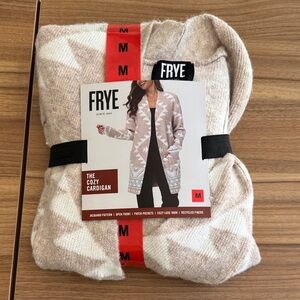 FRYE Blush & Cream Geometric Open-Front Cardigan